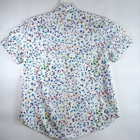 Robert graham Button up Large short sleeve shirt L Colorful animal print cotton - Picture 8 of 11